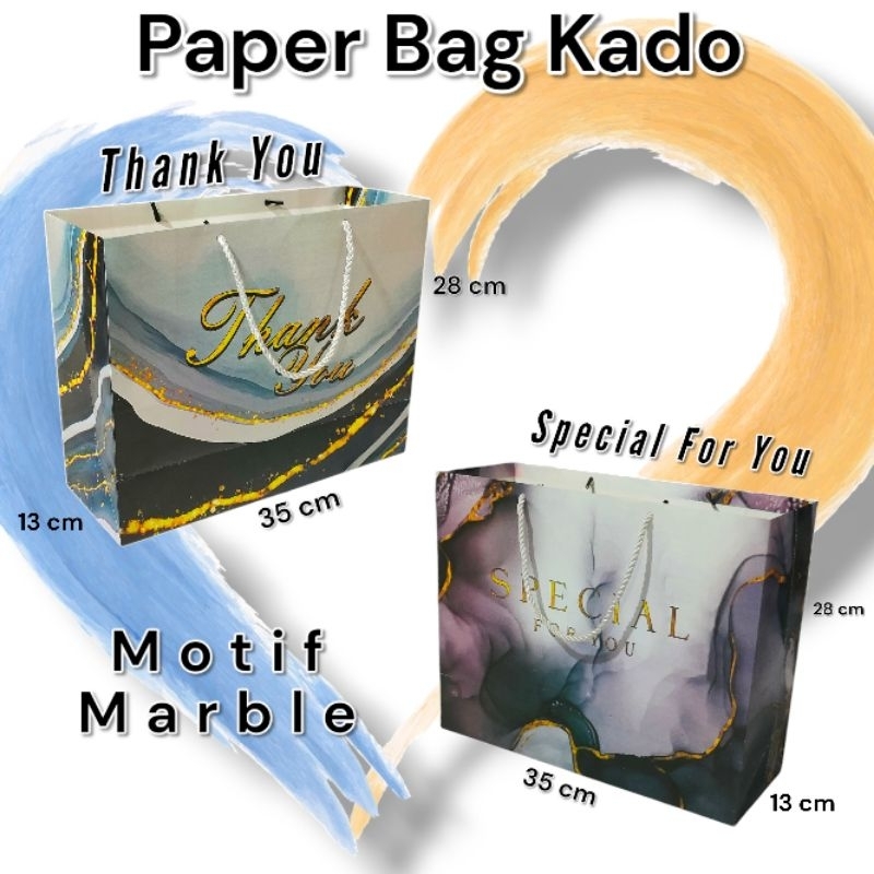 

Paper Bag Kado Motif Marble Ukuran Besar 35×13×28 cm