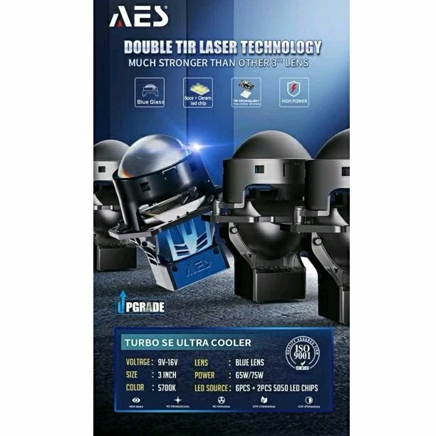 PROJI Biled AES TURBO SE ULTRA TIER laser 3in 75watt Sepasang