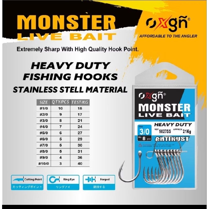 HOOKS MONSTER LIVE BAIT.OXGN