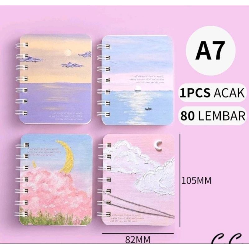 

note book mini buku spiral estetik