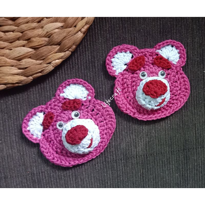 Aplikasi Lotso rajut hiasan tempel rajut