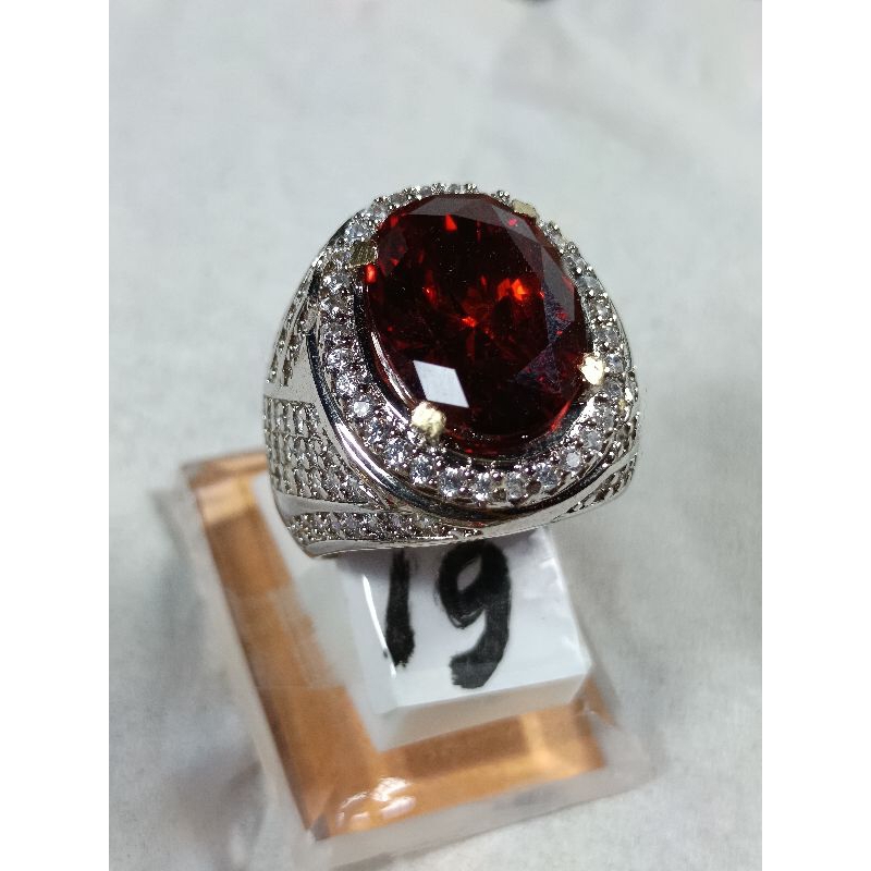 red garnet ring semi perak