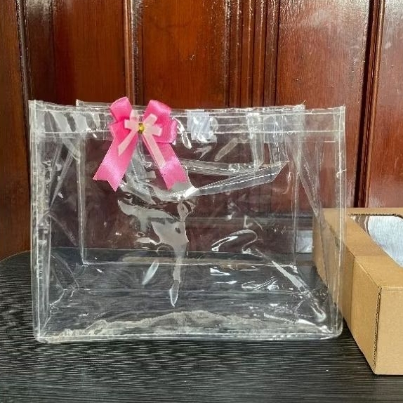 

MSY Tas mika T21 x P27 xL18 tas mika transparan/tas souvenir ulang tahun/tas mika bening