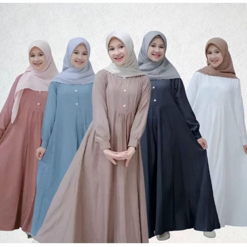 Dress Muslim Remaja Crinkle Aerflow Premium 11 - 13 Tahun/ALIKA DRES REMAJA USIA 11-13 TAHUN