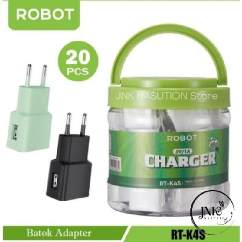 KEPALA CAS ROBOT, BATOK CHARGER RT K4s ORIGINAL (1 toples isi 20) single output 5v/1A Garansi Resmi 