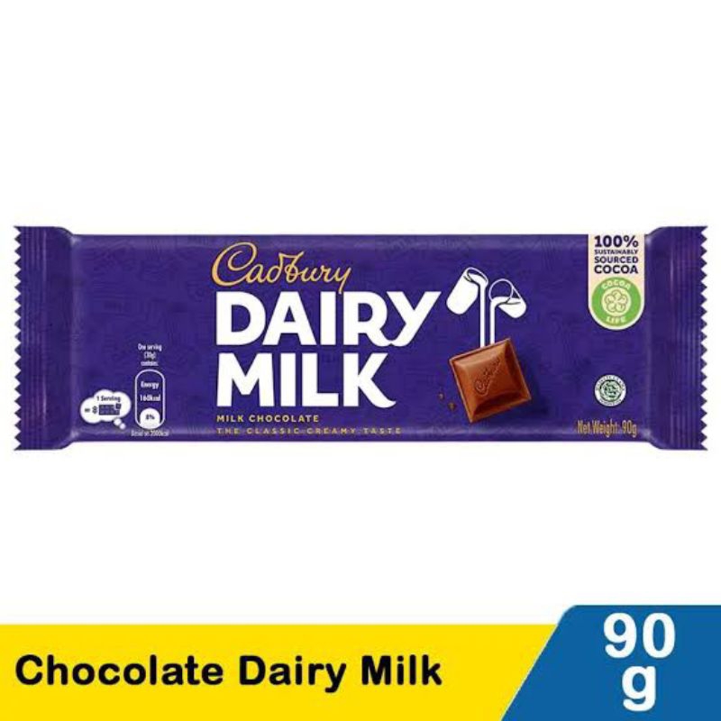 

Coklat Cadbury Dairy Milk 90Gr EXP 02 Januari 2025