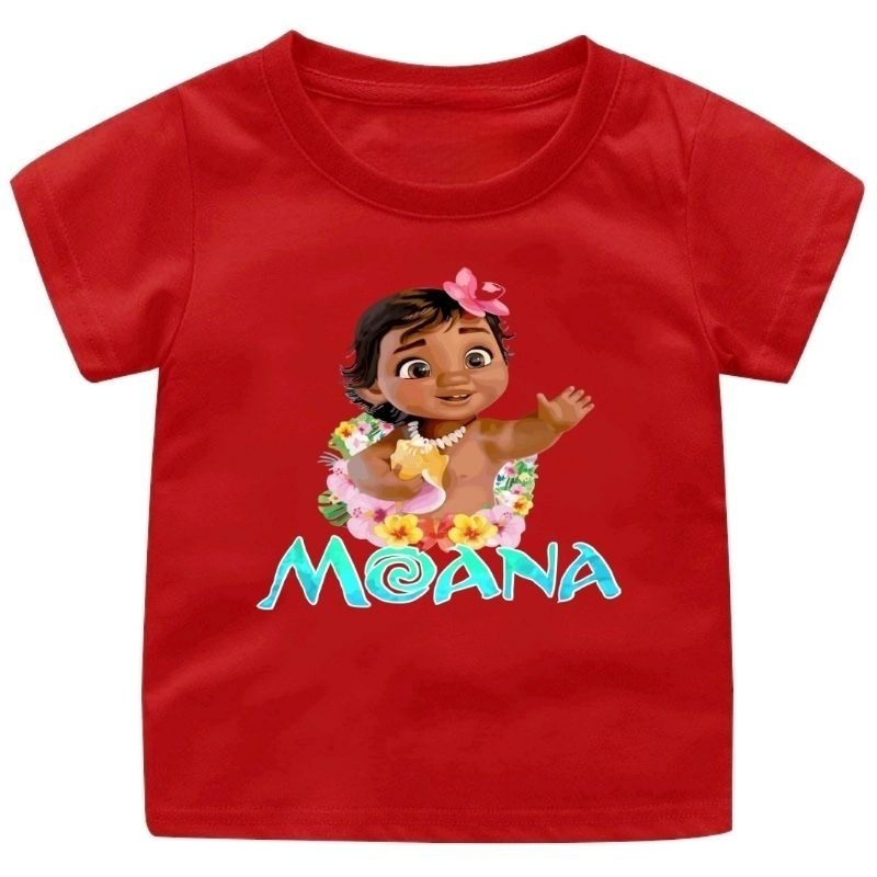 baju kaos anak anak cewek viral moana untuk umur 1-12 tahun