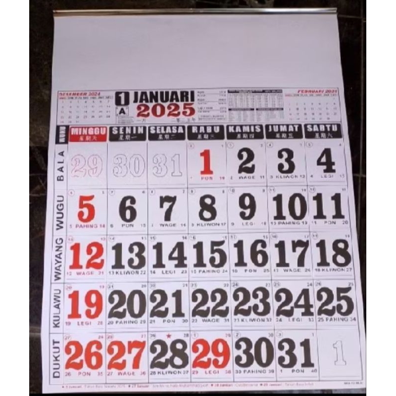 

KALENDER 2025 KALENDER 2025 ukuran 32x48 CM 38x53 cm