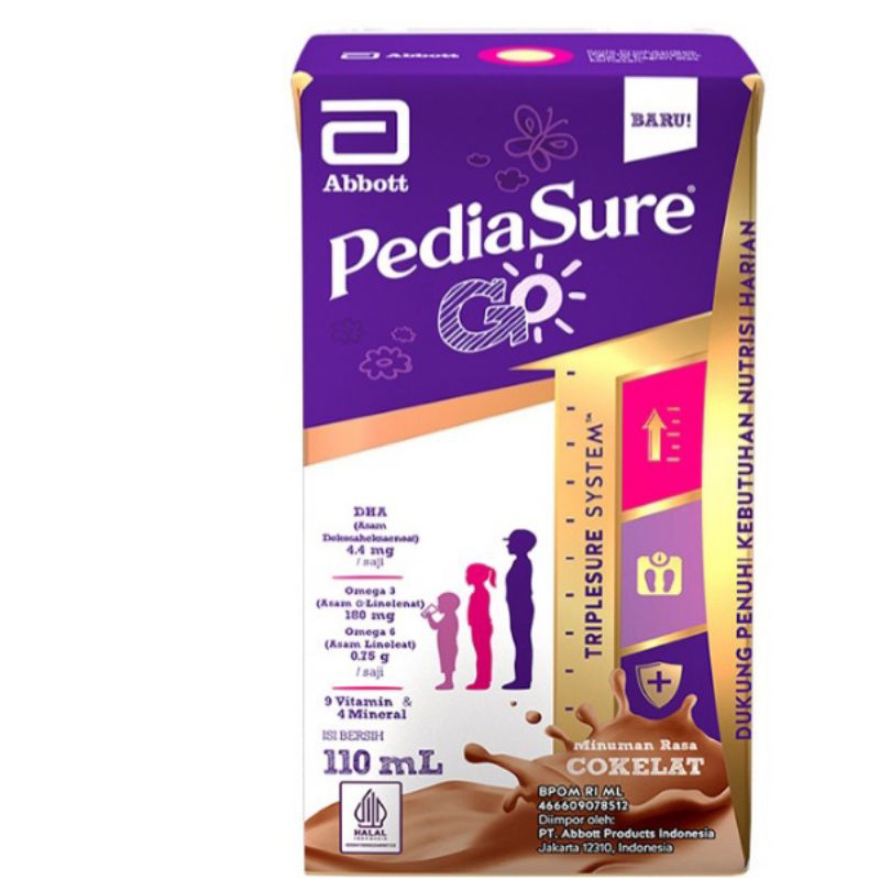 

Pediasure Go Susu UHT Vanilla/Coklat 110ml