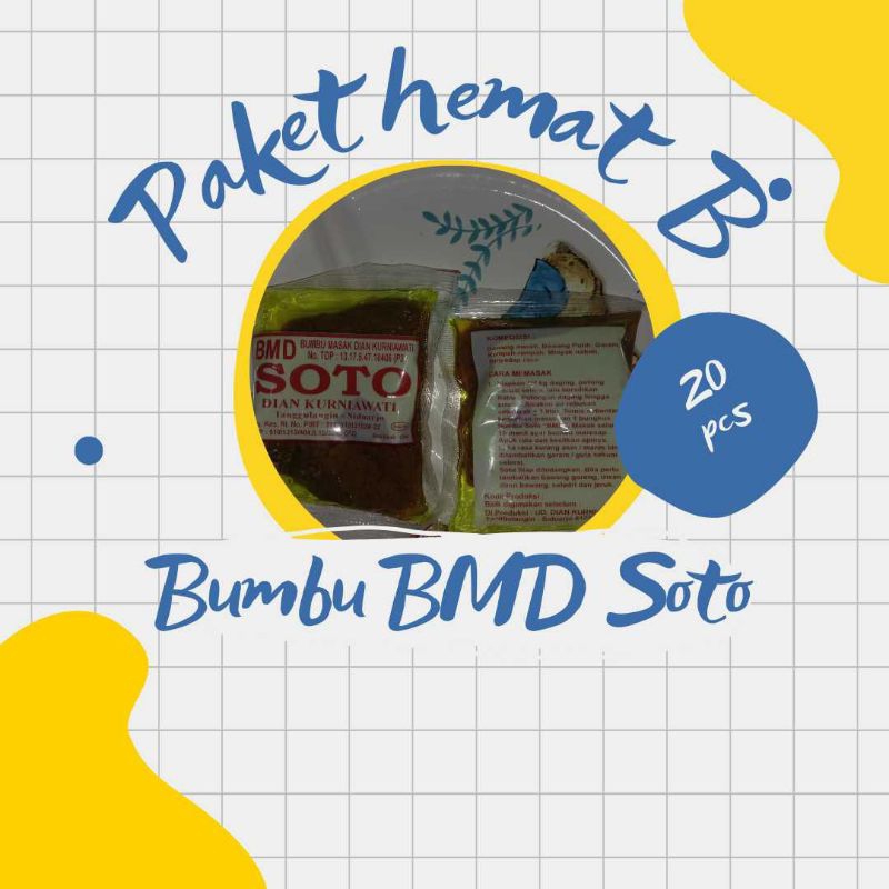 

Paket hemat Bumbu masak instan soto merek BMD