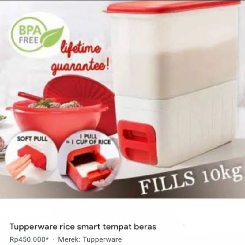 PRELOVED Tempat beras TUPPERWARE 10kg