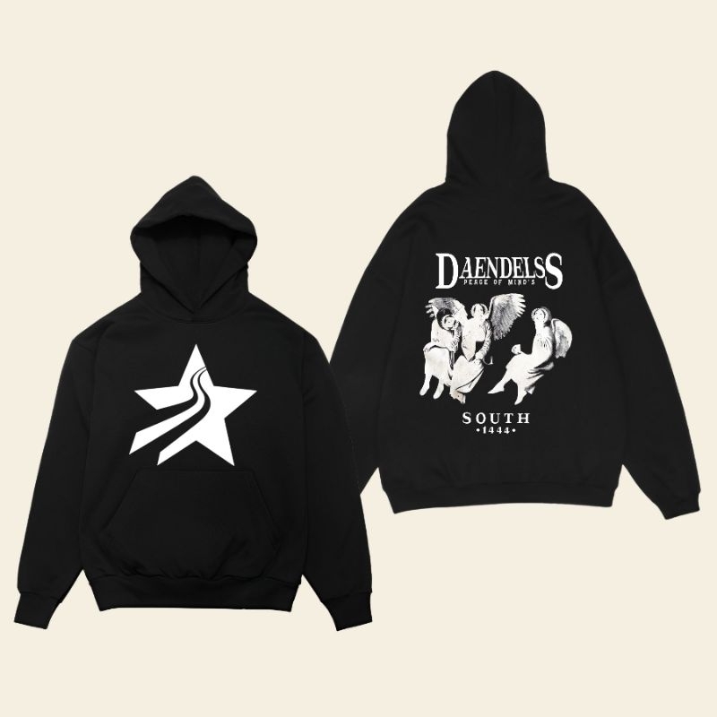Promo Hoodie Daendels Peri Hitam Bahan Cotton Fleece