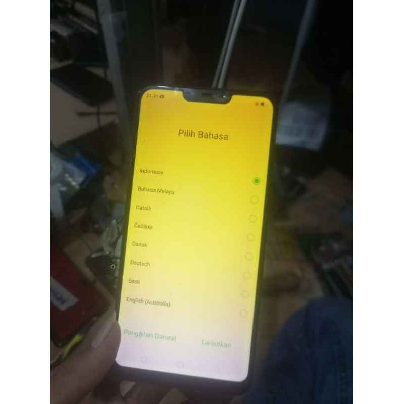 lcd tc layar kuning  hp Oppo a3s cph1853 realmi C1 normal ya