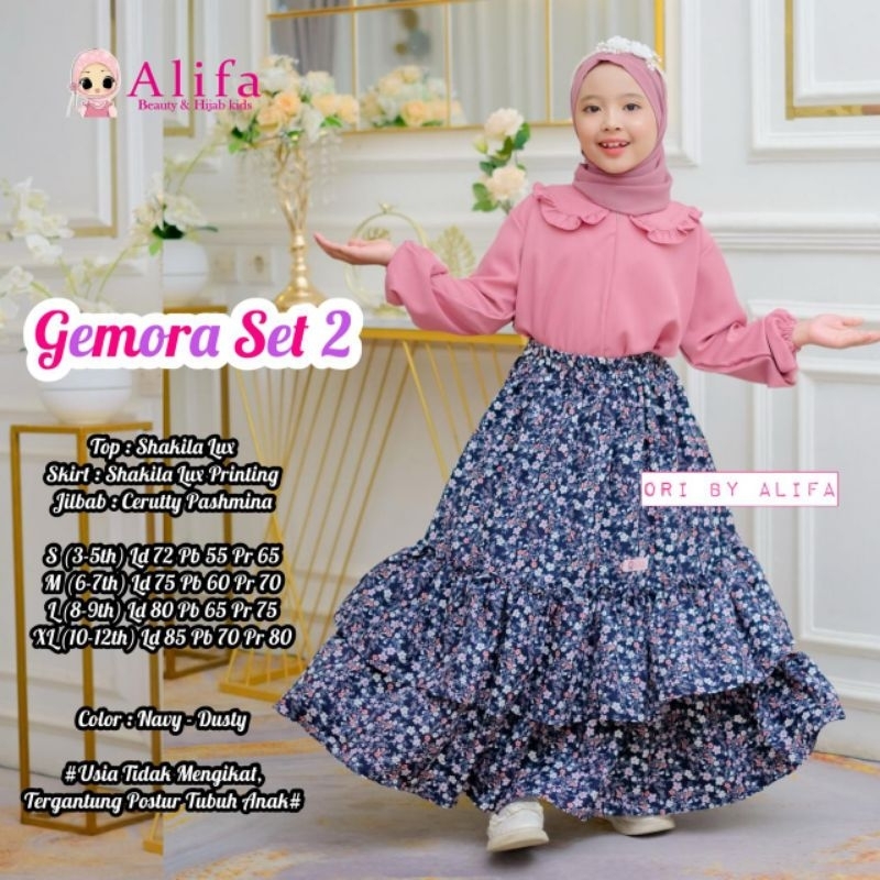 GAMIS ANAK GEMORA SET 2 ORIGINAL ALIFA