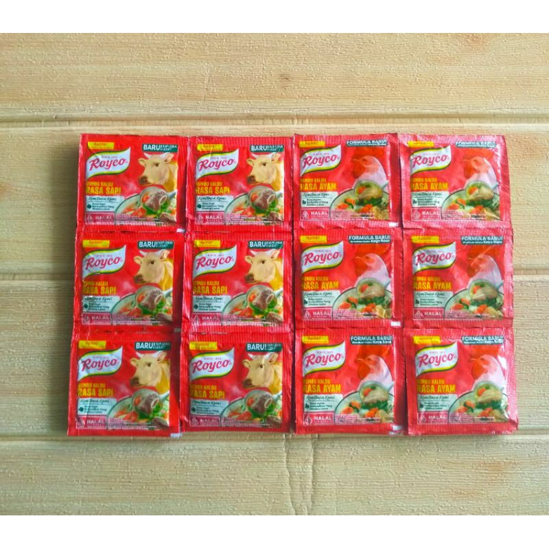 

Penyedap rasa bumbu kaldu ROYCO (1 renceng : 6 sachet)