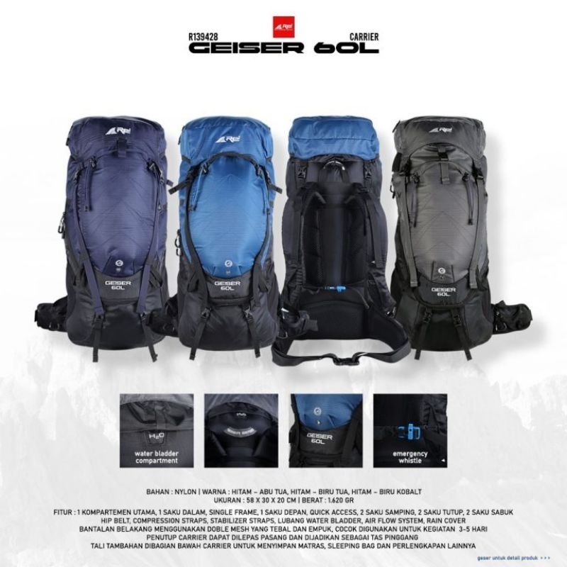 Carrier Geiser 60 Liter Arei Outdoorgear