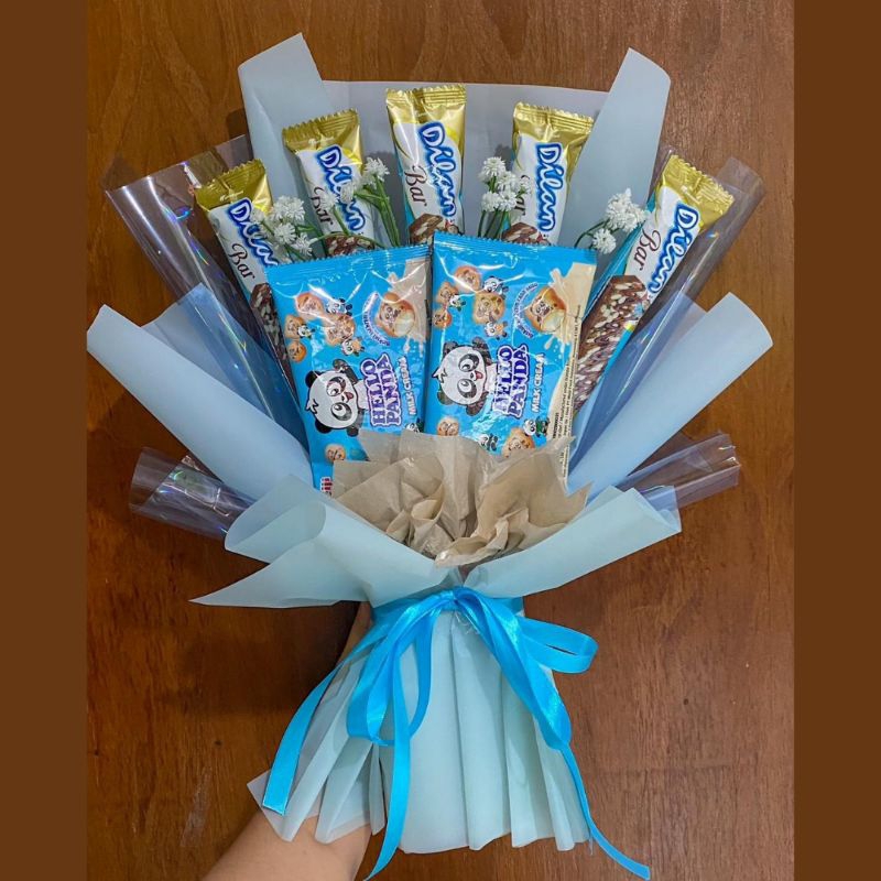 

Buket Snack tema BLUE BISA INSTAN Bouquet wisuda ulang tahun anniversary