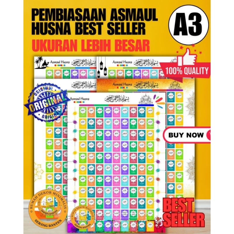 

POSTER ASMAUL HUSNA UKURAN LEBIH BESAR A3 BEST SELLER