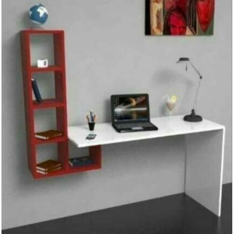 Meja Belajar Kerja Minimalis Tempel Dinding