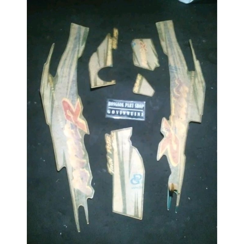 striping stiker sticker lis decal polet kawasaki kaze r 96 97 98 ijo hijau ori asli nos