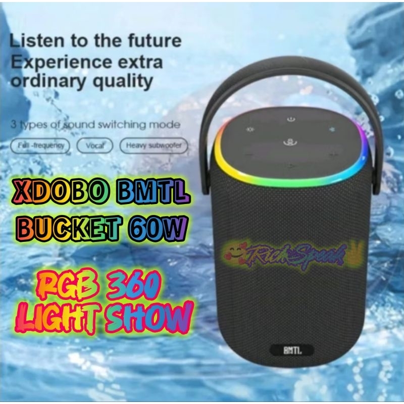 XDOBO BMTL BUCKET 60W RGB LIGHT SPEAKER BLUETOOTH 5.3 IPX7 WATERPROOF