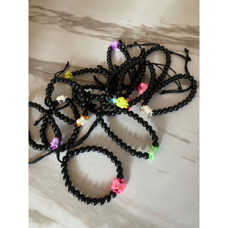 gelang tangan hitam anak / gelang couple hitam / gelang persahabatan