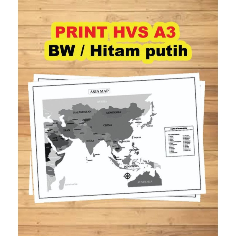 

Print A3 bahan HVS Hitam putih