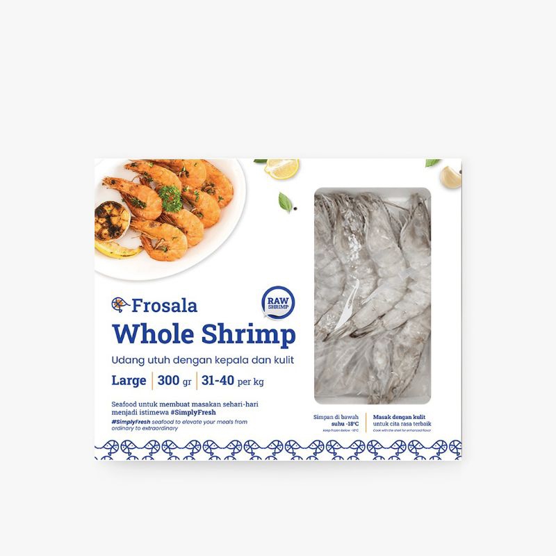 

Whole Shrimp 300gr Udang Utuh - Frosala