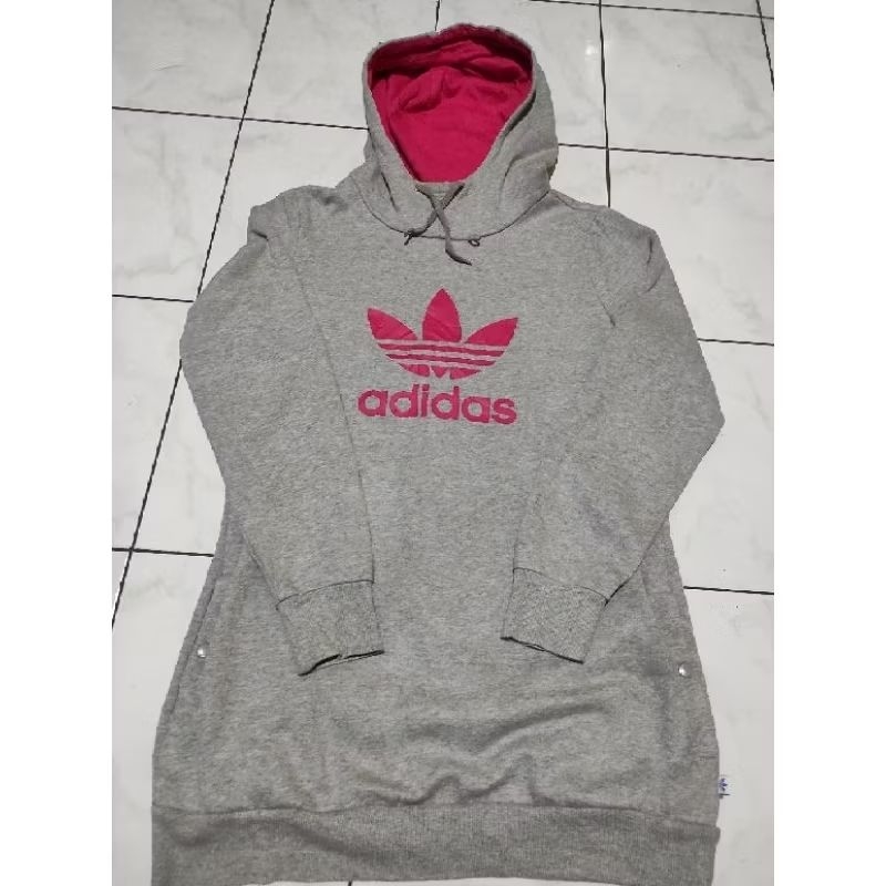 Adidas Hoodie Pink Abu-abu