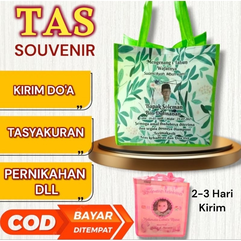 

Tas Hajatan Kirim Doa 40 hari 1000 hari Ukuran Nasi Kotak / Thinwall / Wakul / Tas Hajatan Mengenang / Tas Tahlilan / Goodie Bag Custom