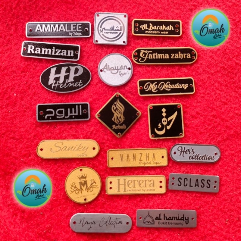 

label plat hijab besi,gamis,baju,tas , parfume & furniture
