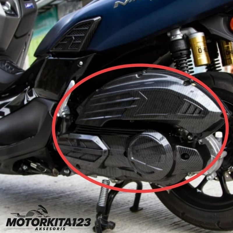 Aksesoris Cover Carbon merk NEMO & MHR Variasi Tutup CVT + Filter Motor Yamaha Nmax New tahun 2020 2