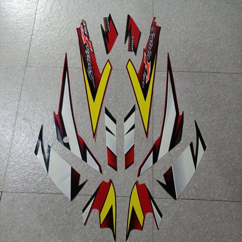 striping satria FU CKD 2007 merah abu original