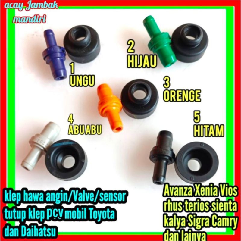 Valve pcv tutup klep mobil Toyota dan Daihatsu original