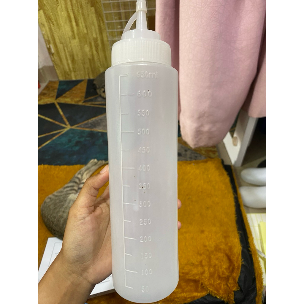 PL botol saus bening 1 lubang 650ml JN