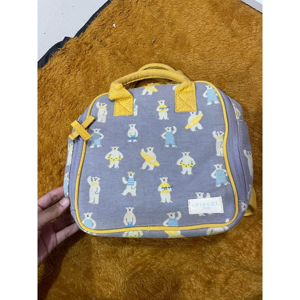 PL tas ransel anak VINCCI bahan tebal warna ungu 20x22x7 cm JN