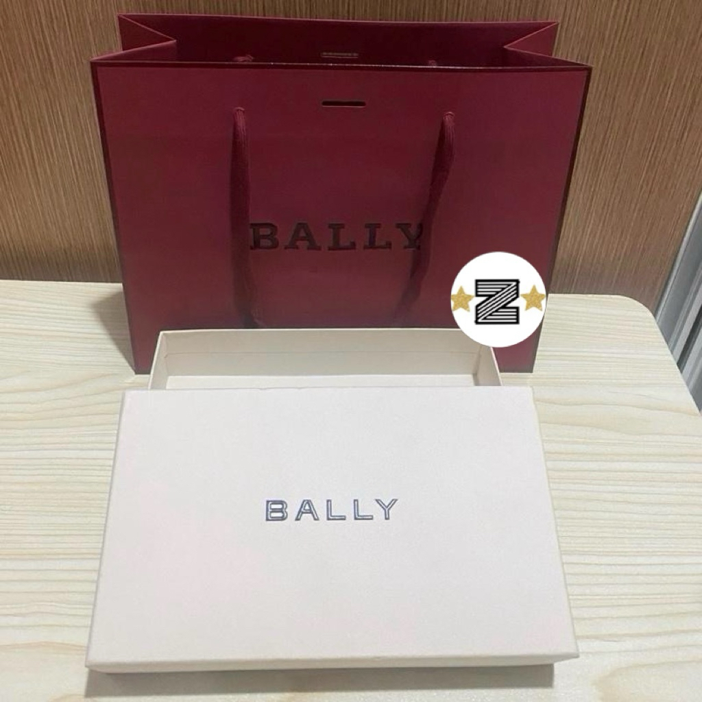 Box ORI Bally + Bally Paper Bag Dus Dompet Bally Dengan Paper Bag Asli Bally Counter ORI