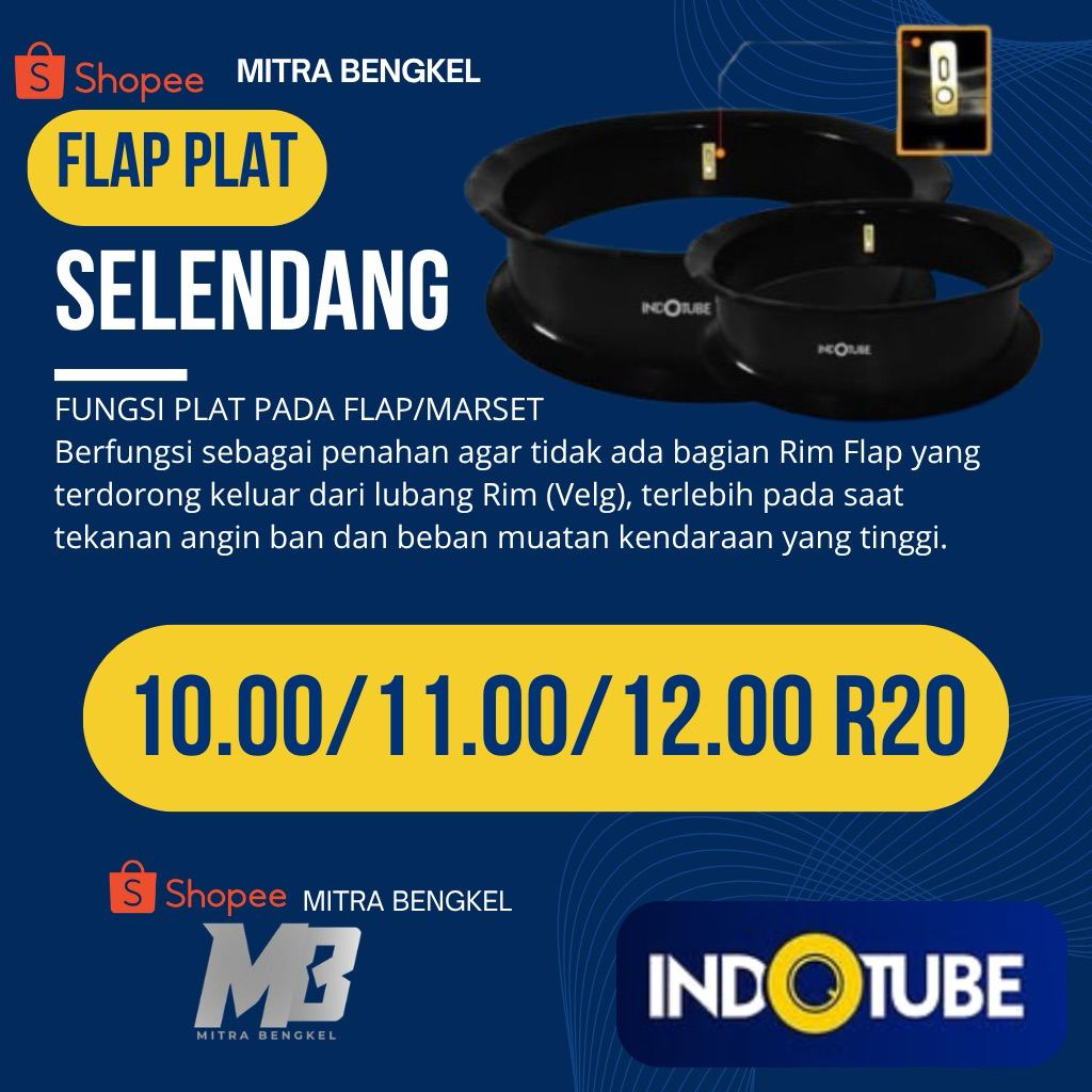 Selendang Ban / Flap / Marset 10.00/11.00/12.00 R20 | Pelindung Ban Dalam Truk Ring 20 Plat