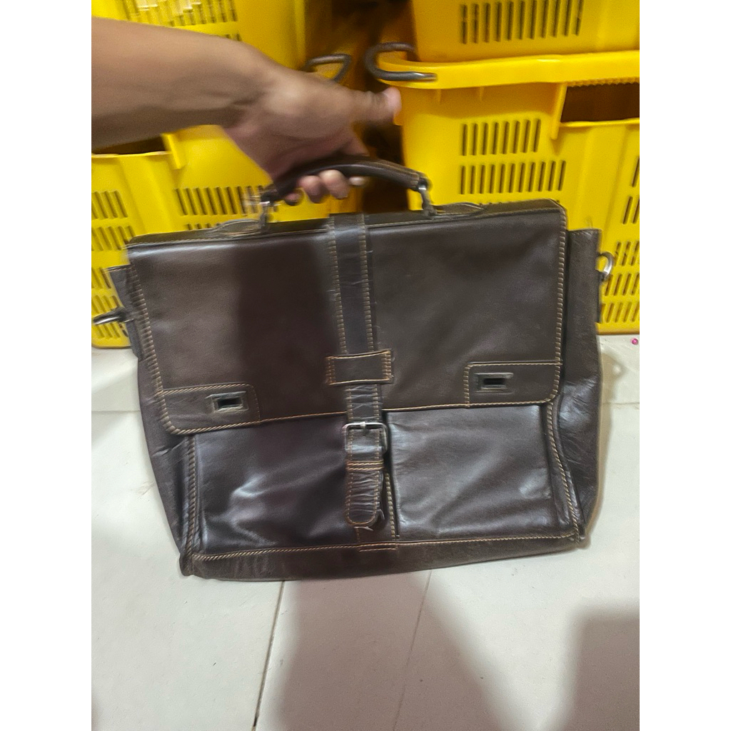 PL Tas Selempang Kulit GREEN WOOD Original