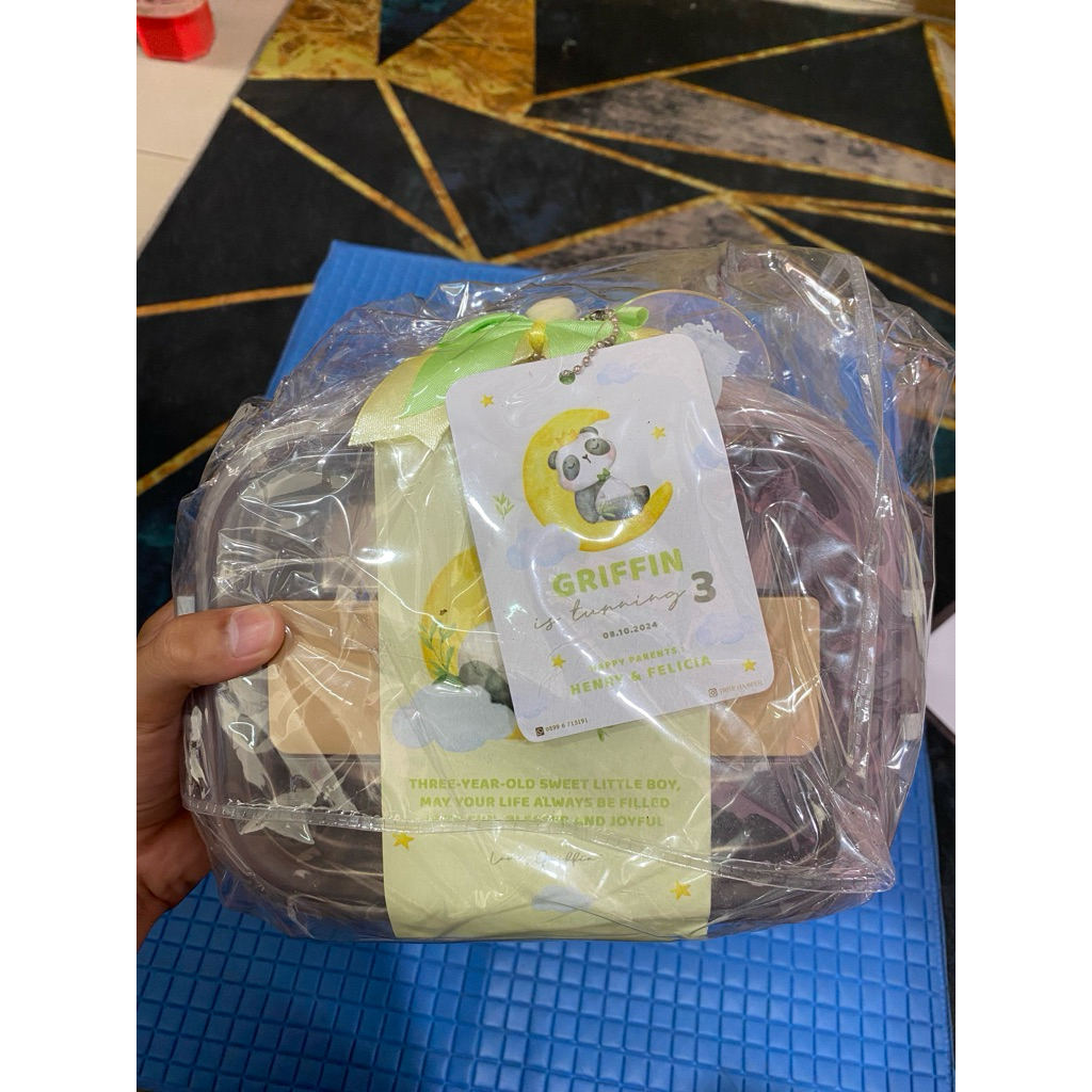 NEW lunchbox 3 sekat panda pink 850ml TH
