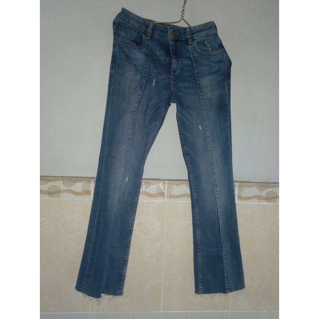 Celana Panjang Jeans Denim Wanita Merek Zara
