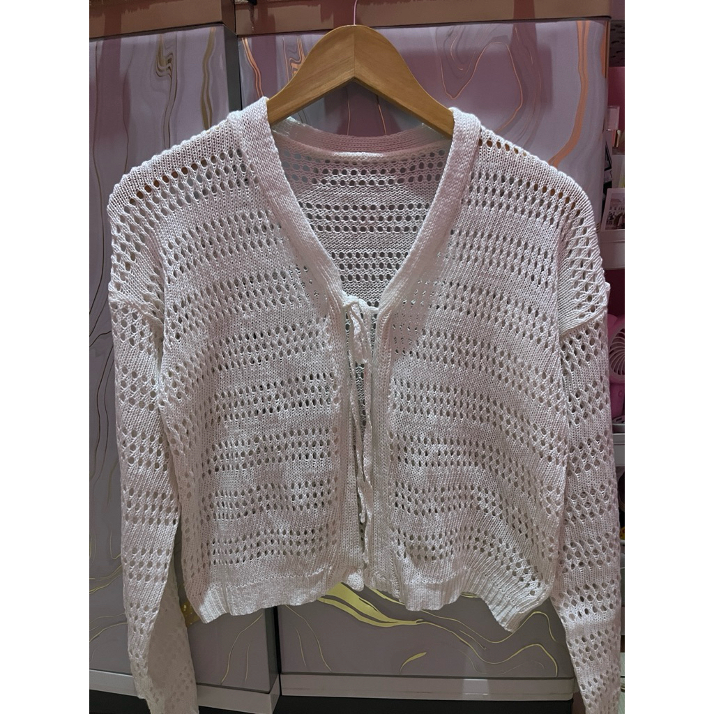 CARDIGAN OUTER JARING PUTIH (NEW)