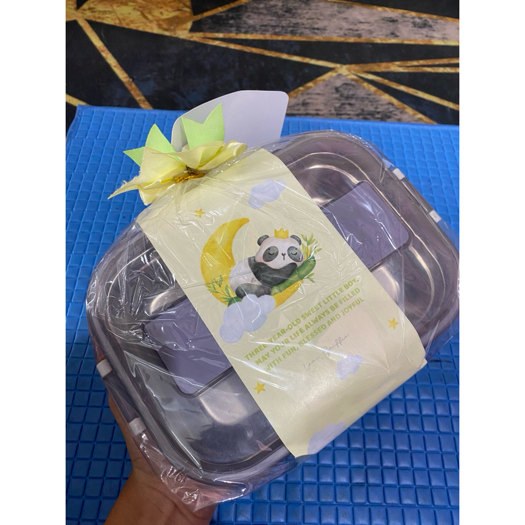 NEW lunchbox 3 sekat abu-abu 850ml TH