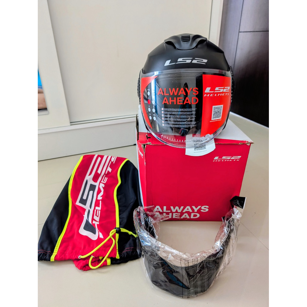 Original Helm LS2 Verso New Fullset Double Visor Half Face Helmet