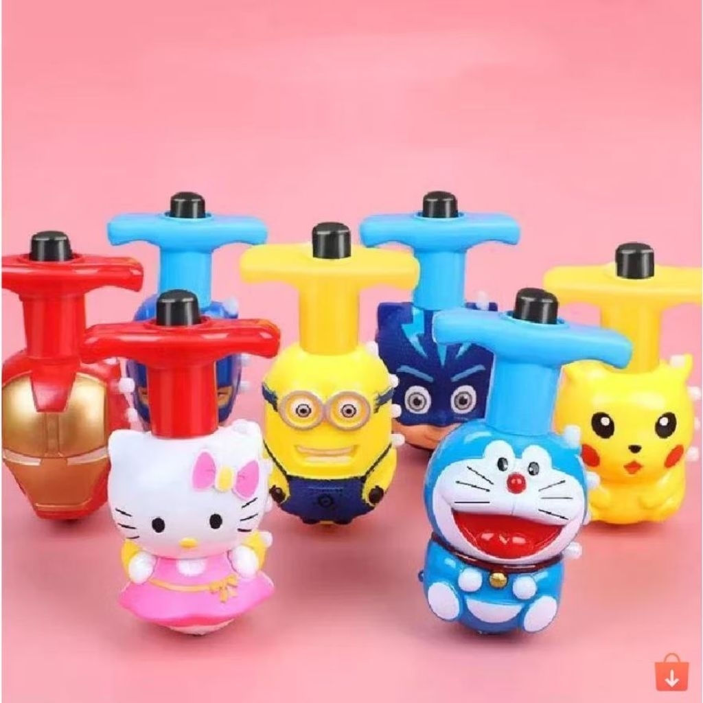 Mainan Gasing Lampu LED + Musik / Mainan Anak Gasing Karakter Ada Musik Dan Lampu LED