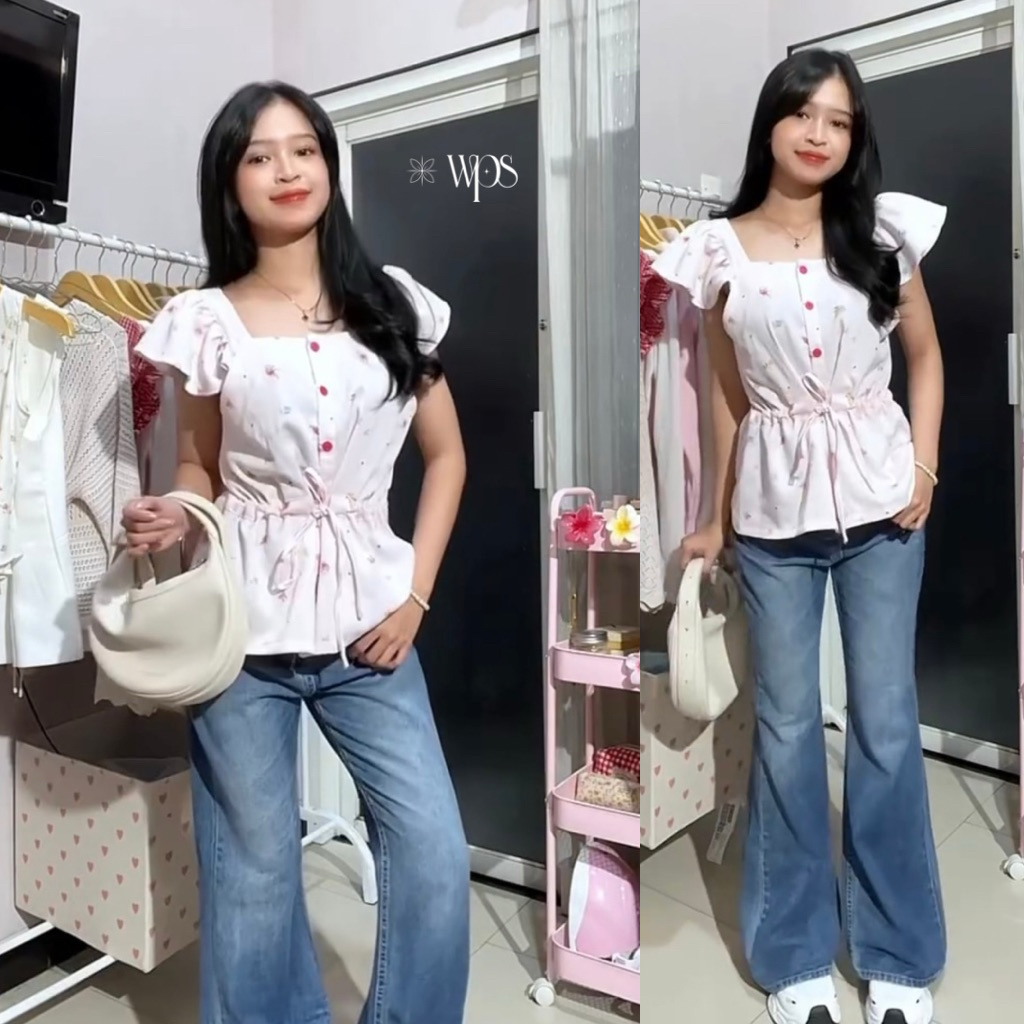 WPS - Aveline Vest Wanita Korean style Rompi Motif Baju Lebaran Hijab Friendly Kekinian