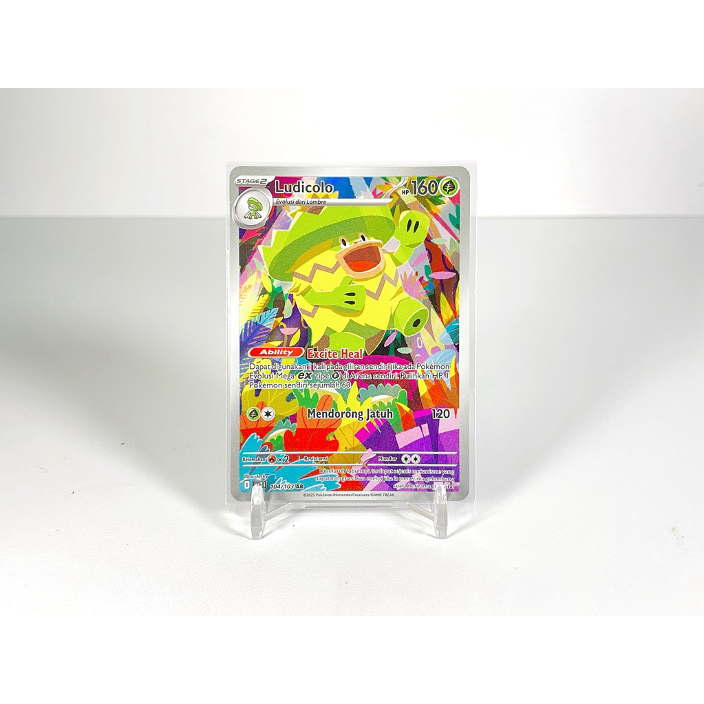 Kartu TCG Pokemon Ludicolo AR 104/103 Kobaran Biru Indonesia
