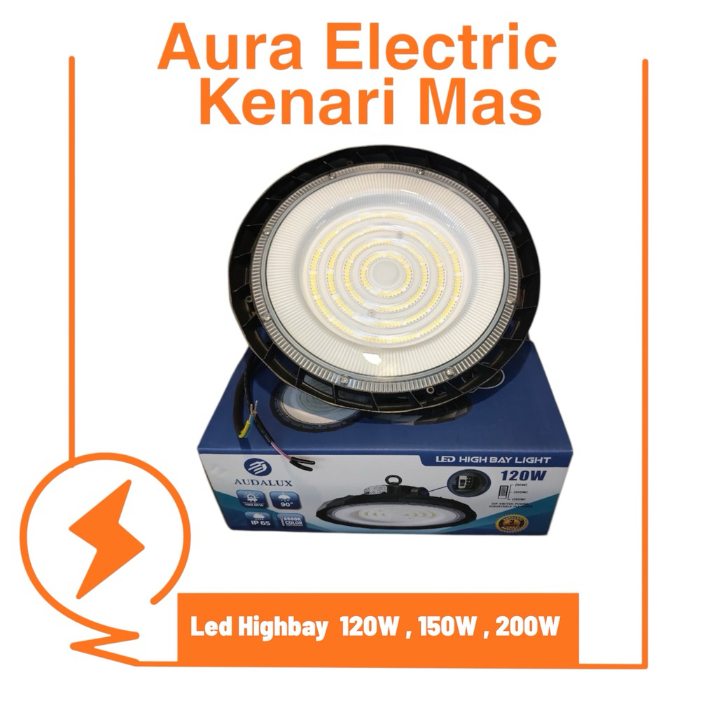 Lampu Led High Bay 120w 150w 200w Audalux Led UFO 100 150 200 Watt Lampu industri Highbay Chip Trafo