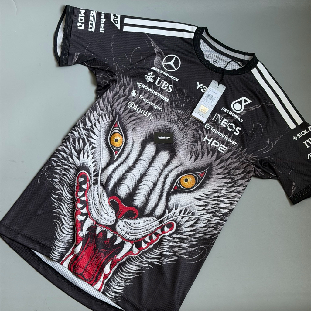 Adidas AMG x Y-3 x Mercedes Formula 1 Petronas Team Driver Jersey Big Wolf