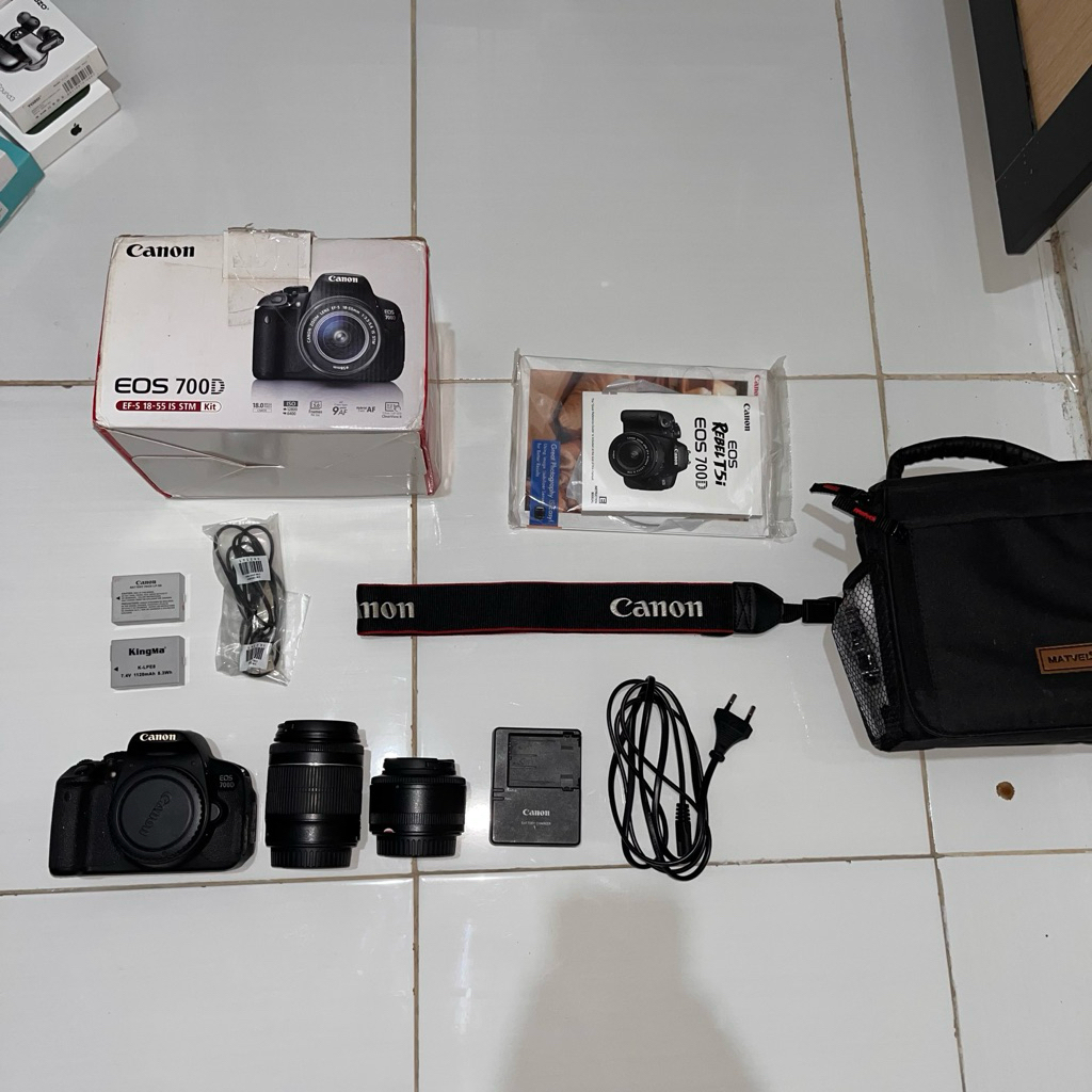 CANON 700D KIT LENS 18-55mm + 35mm f2 YOUNGNO(BEKAS)